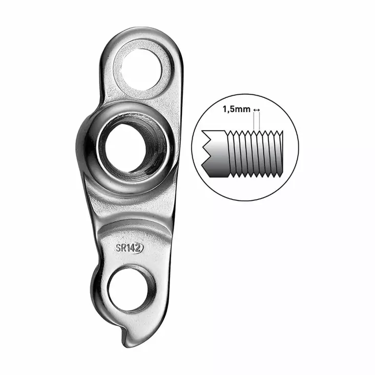 Takavaihtajan korvake UNION GH-187 12mm läpiakselille kierre 1.5. - Duell polkupyörien varaosat ja tarvikkeet - 7335 - 1