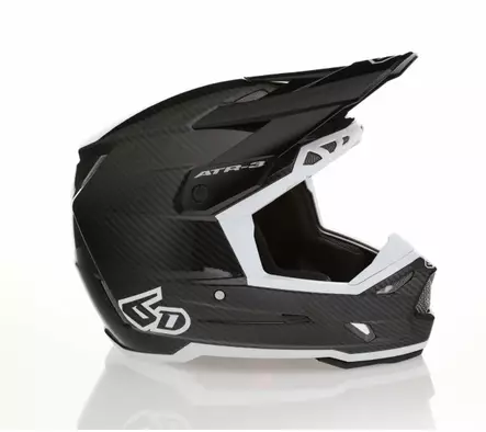 6D Helmet ATR-3 Solid Gloss Black White FIM - L - Duell ajovarusteet - 58125 - 1