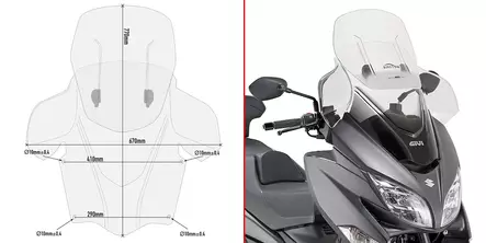 GIVI WINDSCREEN SUZUKI BURGMAN 400 - Duell MP varaosat ja tarvikkeet - 100415 - 1