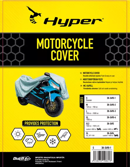 Hyper Säilytyspeite MP Koko S 183x89x120cm - Duell MP varaosat ja tarvikkeet - 87175 - 1