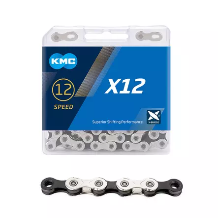 Ketju 12-v KMC X12 Silver/Black 1/2 x 11/128" 126L - Duell polkupyörien varaosat ja tarvikkeet - 9025 - 1
