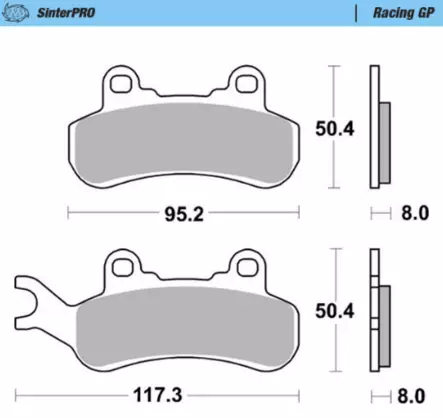 Motomaster Brake pads Racing GP: ATV/UTV - Duell MP varaosat ja tarvikkeet - 120175 - 1