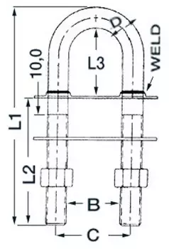 Osculati keulasilmukka RST 12.5x136mm - Duell venetarvikkeet - 5765 - 1