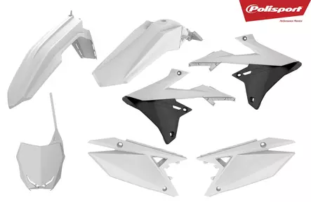 Polisport plastic kit RMZ450 18- white (1) - Duell MP varaosat ja tarvikkeet - 130035 - 1