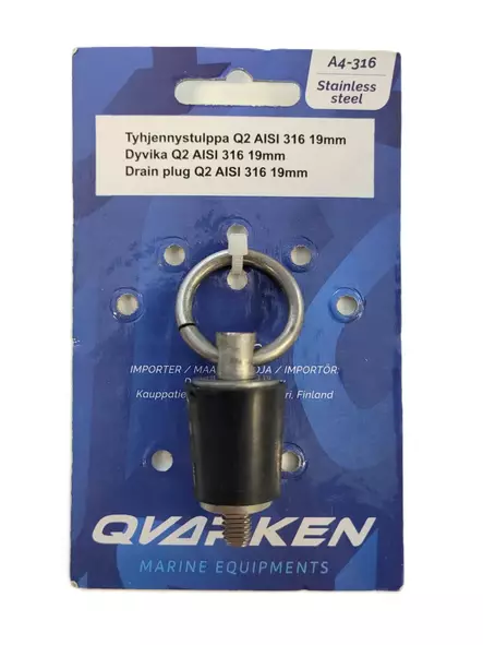 Qvarken Tyhjennystulppa Q2 AISI 316 19mm - Duell venetarvikkeet - 135465 - 1