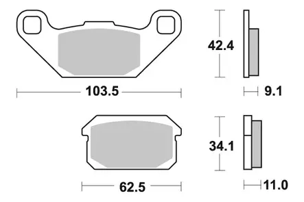 Sbs Jarrupalat Sintered Offroad - Duell MP varaosat ja tarvikkeet - 123975 - 1