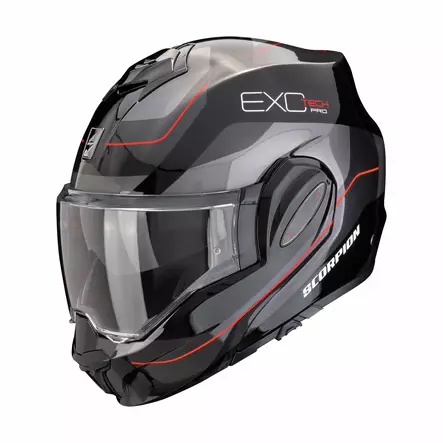 SCORPION Kypärä EXO-TECH EVO PRO Commuta musta/hopea/puna, 2XL - Duell ajovarusteet - 50665 - 1