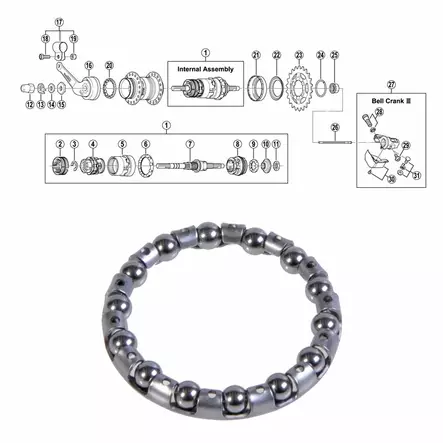 SHIMANO 3-v (SG-3C40/41) kuulakehä L - Duell polkupyörien varaosat ja tarvikkeet - 52425 - 1