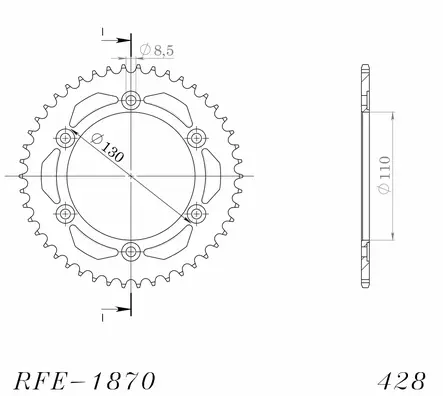 Supersprox / JT Teräs takaratas 1870.46 - Duell MP varaosat ja tarvikkeet - 119955 - 1