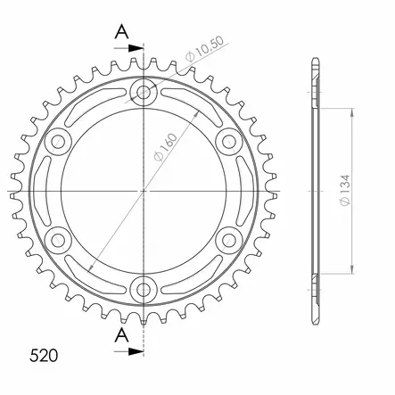 Supersprox Teräs takaratas HO CBR600/1000 (520) Musta 41 - Duell MP varaosat ja tarvikkeet - 119325 - 1