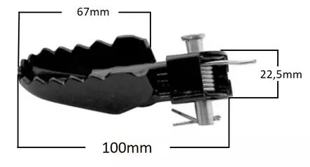 Tec-X Jalkatappisarja Taittuva Crossi-malli Ø 8mm x 40mm tappi - Duell mopojen varaosat ja tarvikkeet - 114665 - 1