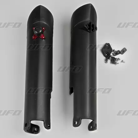 UFO Starttinappi/Etuhaarukan suojat KTM125-450 SX/SXF 07-14 Musta 001 - Duell MP varaosat ja tarvikkeet - 48205 - 1