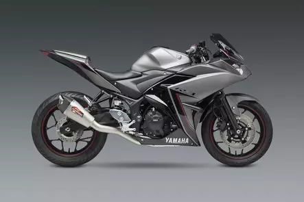 Yoshimura YZF-R3 15-21 Race AT2 Stainless Full Exhaust, w/ Stainless Muffler - Duell MP varaosat ja tarvikkeet - 113355 - 1