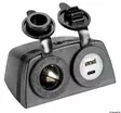 Lighter + USB-A + USB-C socket with housing - Duell venetarvikkeet - 6185 - 1