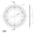 Supersprox / JT Teräs takaratas 210.39 - Duell MP varaosat ja tarvikkeet - 119245 - 1