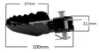 Tec-X Jalkatappisarja Taittuva Crossi-malli Ø 8mm x 40mm tappi - Duell mopojen varaosat ja tarvikkeet - 114665 - 1