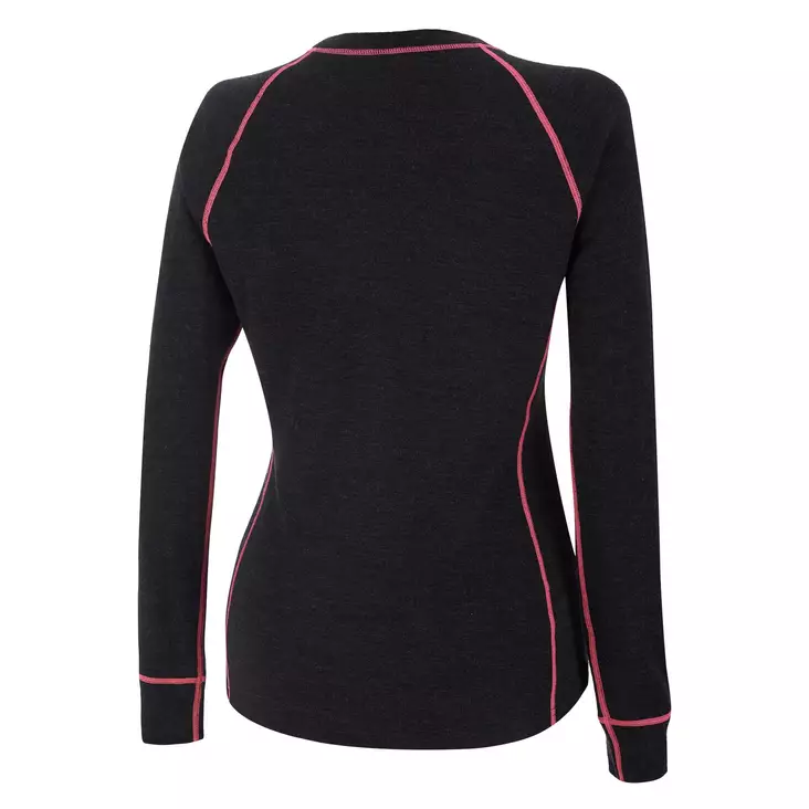 AMOQ 100% Merino Naisten Aluspaita Harmaa/Pinkki S - Duell ajovarusteet - 52396 - 1