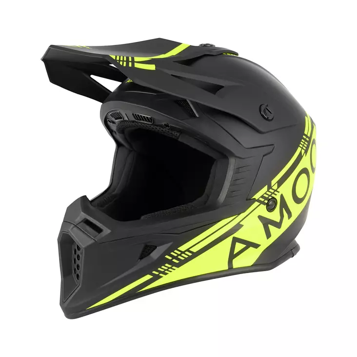 AMOQ Meteor V2 Kypärä Musta/HiVis, L - Duell ajovarusteet - 52536 - 1