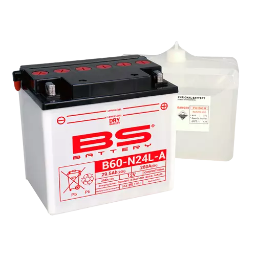 BS Battery B60-N24L-A (cp) Conventional Dry charged - Duell muut varaosat ja tarvikkeet - 131906 - 1