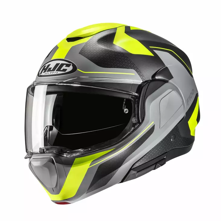 HJC Kypärä F100 Bios Musta/Fluo Keltainen MC3HSF, L - Duell ajovarusteet - 56566 - 1