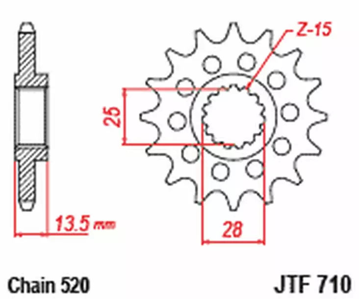 JT Eturatas JTF710.16RB - Duell MP varaosat ja tarvikkeet - 117886 - 1