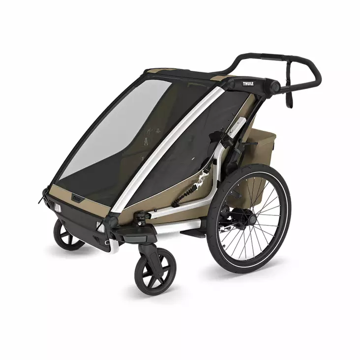 Lastenkuljetusperäkärry THULE Chariot Cross 2 double Faded Khaki - Duell polkupyörien varaosat ja tarvikkeet - 139576 - 1