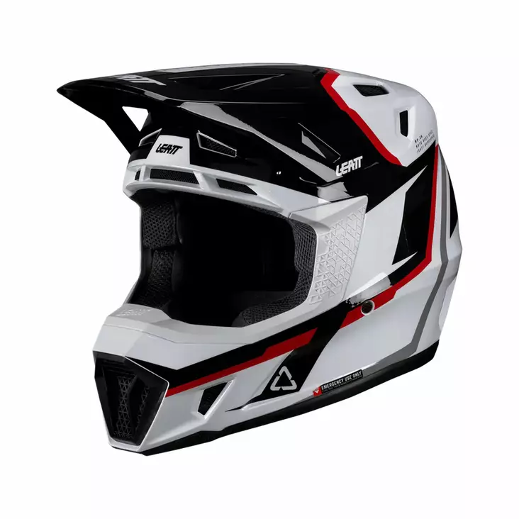 Leatt Kypärä+Ajolasit Moto 7.5 L 59-60cm Valkoinen/Punainen V26 - Duell ajovarusteet - 45146 - 1