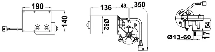 Osculati Tuulilasipyyhkimen moottori 24V 100W - Duell venetarvikkeet - 6786 - 1
