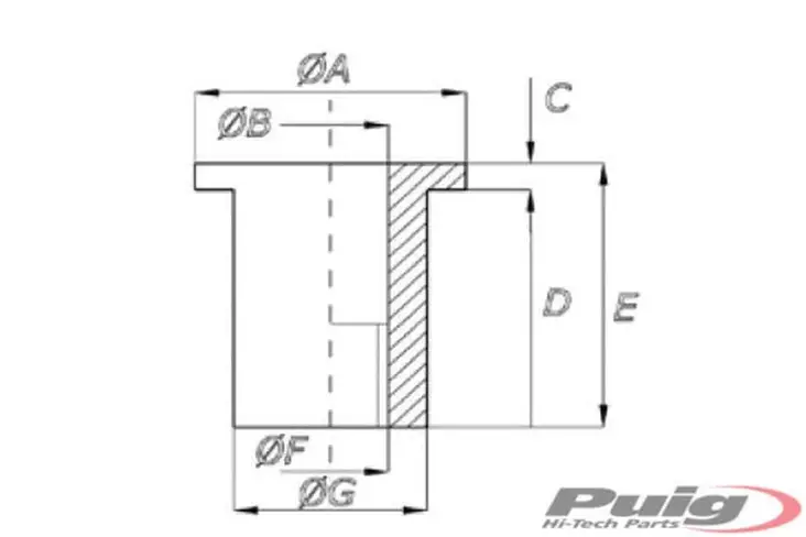Puig M6 Wellnuts (25 Unit) 15 X 7 X 1.5 X 13.5 X 15 X 12.5 - Duell MP varaosat ja tarvikkeet - 99476 - 1