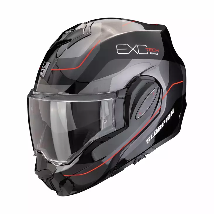 SCORPION Kypärä EXO-TECH EVO PRO Commuta musta/hopea/puna, XL - Duell ajovarusteet - 50446 - 1