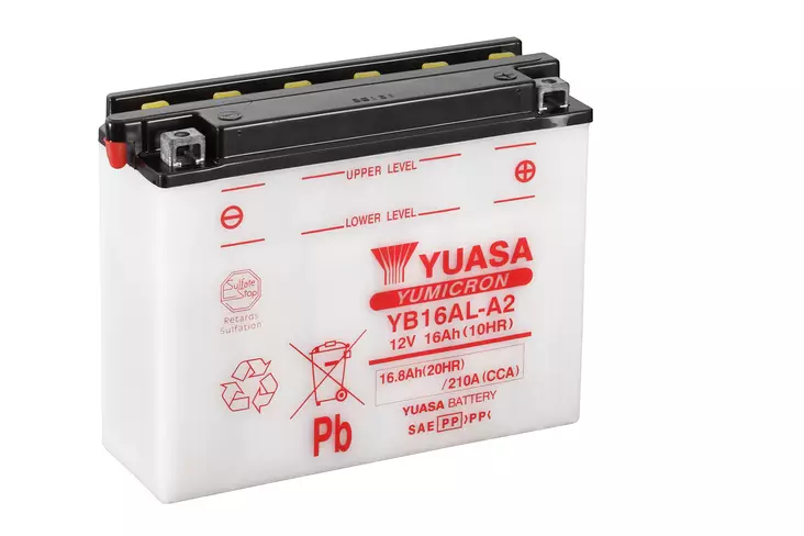 Yuasa akku YB16AL-A2 (cp) Happopatruuna mukana (4) - Duell muut varaosat ja tarvikkeet - 131276 - 1