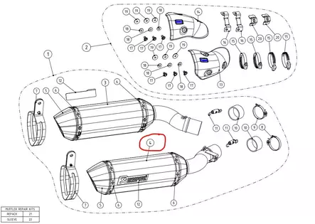 Akrapovic Äänenvaimennin Aivan CA Z1000 2014-2020 - Duell MP varaosat ja tarvikkeet - 67636 - 1