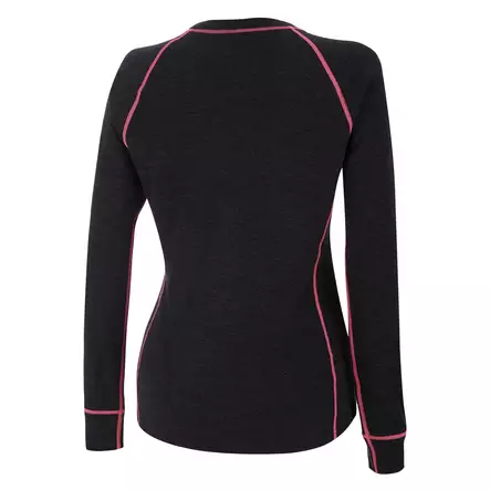 AMOQ 100% Merino Naisten Aluspaita Harmaa/Pinkki S - Duell ajovarusteet - 52396 - 1