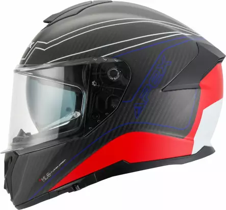 APEX Kypärä FC500 Carbon Assen valkoinen/punainen/sininen matta XXL - Duell ajovarusteet - 33766 - 1