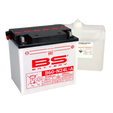 BS Battery B60-N24L-A (cp) Conventional Dry charged - Duell muut varaosat ja tarvikkeet - 131906 - 1