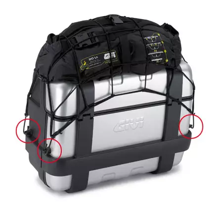 Givi Four rings kit for T10N elastic net anchor - Duell MP varaosat ja tarvikkeet - 104936 - 1