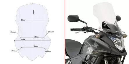 Givi Specific screen transparent 49 x 35 cm CB 500 X (13) - Duell MP varaosat ja tarvikkeet - 100566 - 1