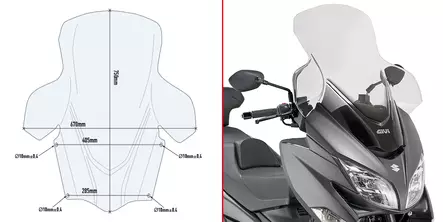 GIVI SPOILER SUZUKI BURGMAN 400 - Duell MP varaosat ja tarvikkeet - 100886 - 1