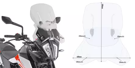 GIVI WINDSCREEN KTM 390/790 ADVENTURE - Duell MP varaosat ja tarvikkeet - 100616 - 1