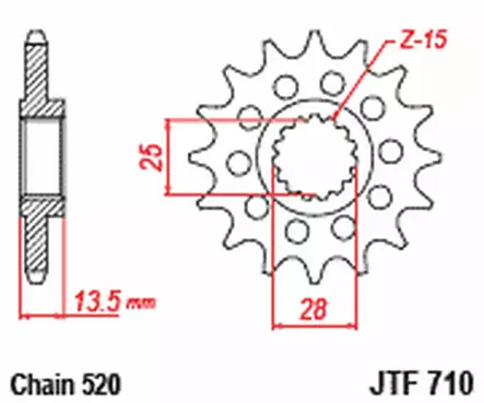 JT Eturatas JTF710.16RB - Duell MP varaosat ja tarvikkeet - 117886 - 1