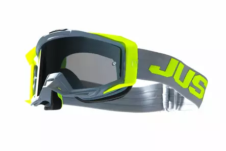 Just1 Goggle Iris 2.0 Logo Harmaa - Keltainen Fluo Peili Hopea Linssi - Duell ajovarusteet - 57526 - 1