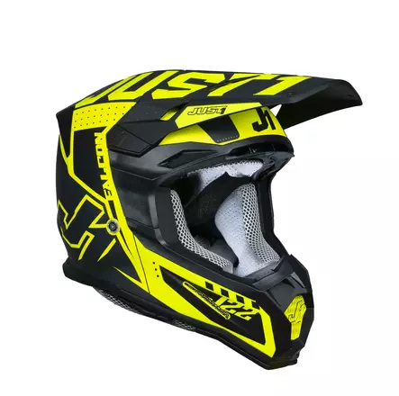 Just1 Kypärä J-22 F Falcon Titanium/Musta/Fluo Keltainen, L - Duell ajovarusteet - 58906 - 1