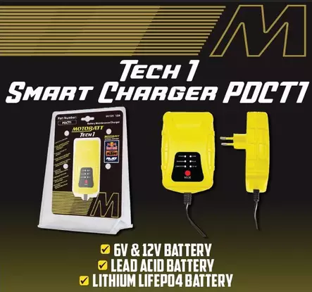 Motobatt Akkulaturi Tech1 6/12V 1Amp - Duell muut varaosat ja tarvikkeet - 131426 - 1