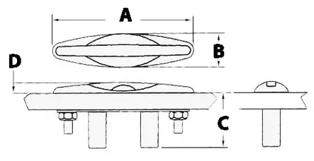Osculati Push-up pollari 217x50mm - Duell venetarvikkeet - 5726 - 1