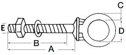 Osculati silmukkaruuvi RST 8x100mm - Duell venetarvikkeet - 5246 - 1