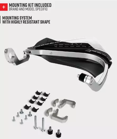 Polisport Handguard w/ metal bar Trail Blazer MUSTA/MUSTA (10) - Duell MP varaosat ja tarvikkeet - 130546 - 1