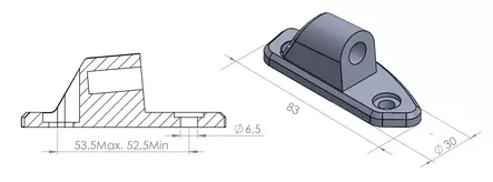 Puig Adapter Rear Mirror Left Retr.Hi-Tech IIiIii - Duell MP varaosat ja tarvikkeet - 90356 - 1
