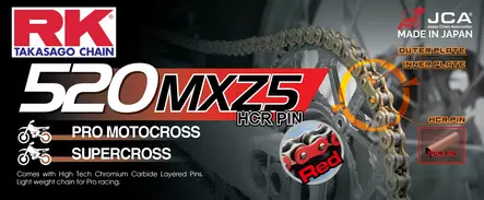RK GB520MXZ5 Offroad Pro ketju Punainen +CL (Jousil.) - Duell MP varaosat ja tarvikkeet - 117506 - 1