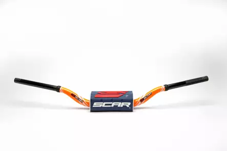 Scar Handlebar O² COLOR Ø28,6 (1 1/8”) - HIGH - ORANGE Bar - DARK BLUE Bar pad - Duell MP varaosat ja tarvikkeet - 75456 - 1
