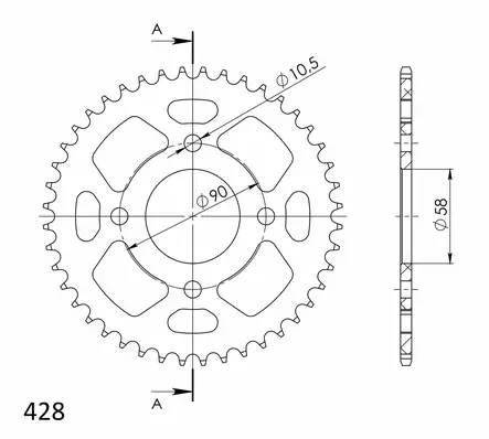 Supersprox Alu Takaratas HO CBR125 11- Punainen 44 - Duell MP varaosat ja tarvikkeet - 118376 - 1
